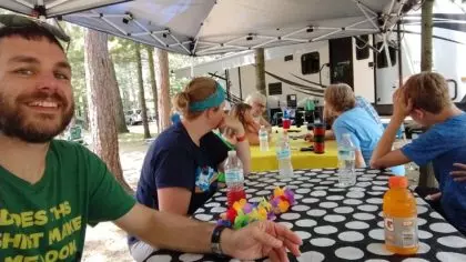 Enjoying A Comfortable Afternoon At The Campground With Family